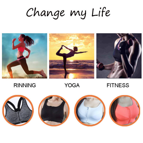 Zipper Push Up Sports Bras - Image 5