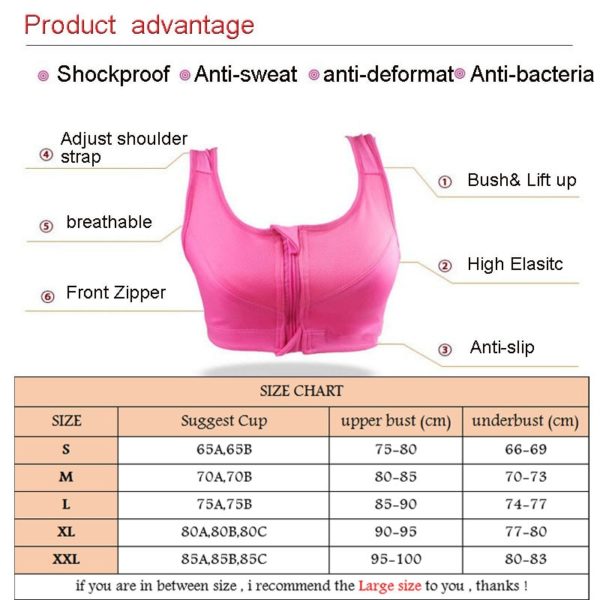 Zipper Push Up Sports Bras - Image 6