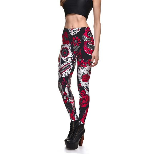 High Waist Skull Leggings - Image 2